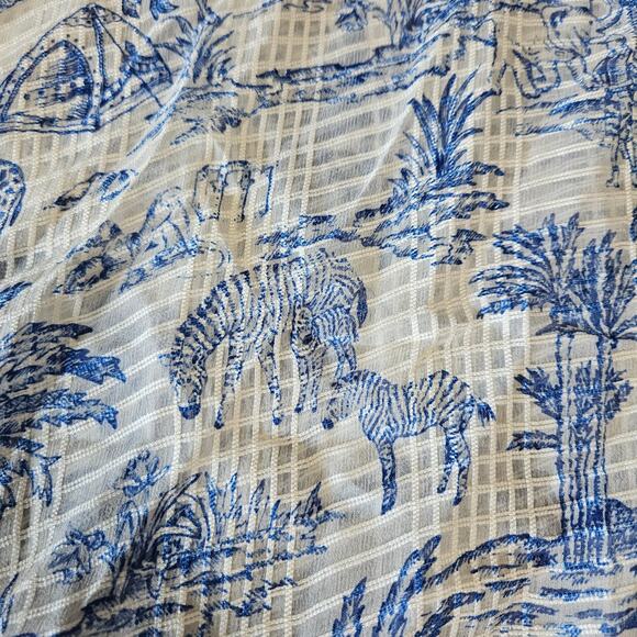 Tory Burch Tessa Silk Blouse Size 6 Safari Animal Printed Top Ivory Far and Away - Picture 9 of 15